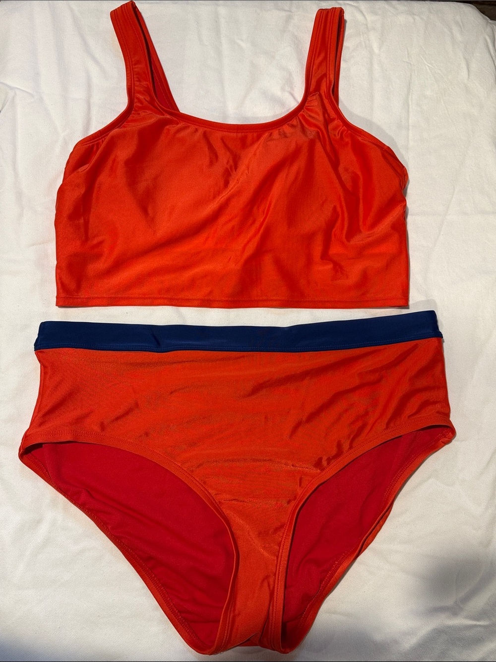 Xersion High-Rise Red Women's Tank Swim Set, XL